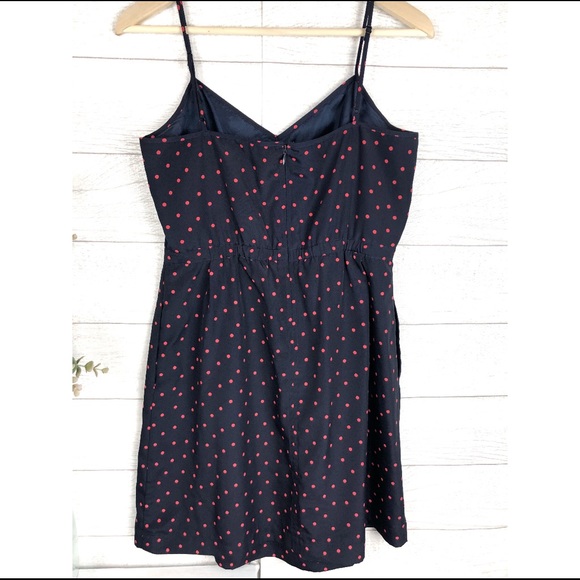 J. CREW Blue Polkadot spaghetti strap Short Dress - Picture 2 of 6